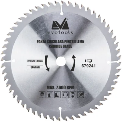 Panza Circulara Vidia Lemn 350x2.5x30 mm; 56 dinti. Evotools 638006