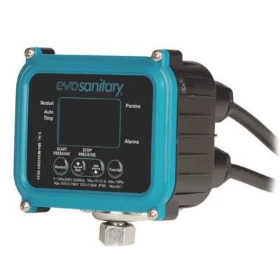 Presostat electronic digital cu afisaj color, 220-240V, 1.5kW (10A), presiune reglabila 0.5–9.5 bar, filet 1/4", IP65, temperatura max 60°C