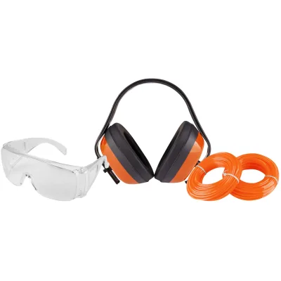 Kit accesorii motocoasa: ochelari, casti protectie, 2 role fir nylon, EvoTools 681112