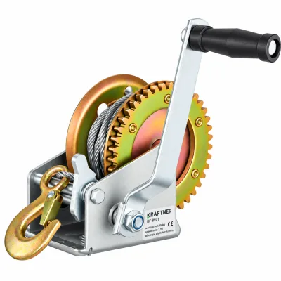 Troliu de mana cu manivela – 450 kg (1000 LBS), raport transmisie 3.9:1 – certificat CE – KRAFTNER – KF-8971