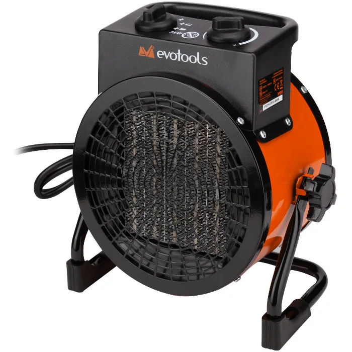 Aeroterma Electrica 3000w cu Rezistenta Ceramica, 200m³/h, 3 trepte, EvoTools 681849