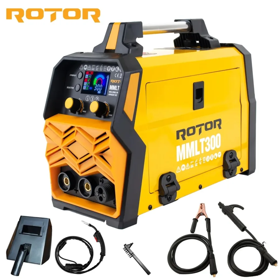 Aparat de sudura flux sarma + electrod (invertor), 300A, MIG-MMA, 0.8-1.2mm, Rotor MMLT-300