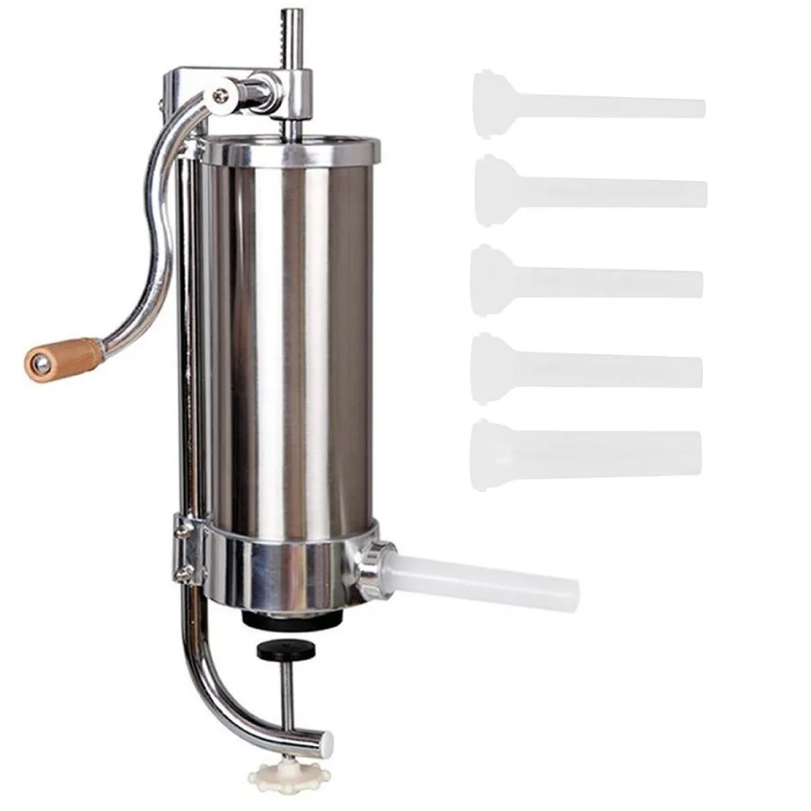 Masina De umplut carnati 3KG Verticala , 5 palnii incluse, inox, maner profI, PROFESSIONAL CMP1163