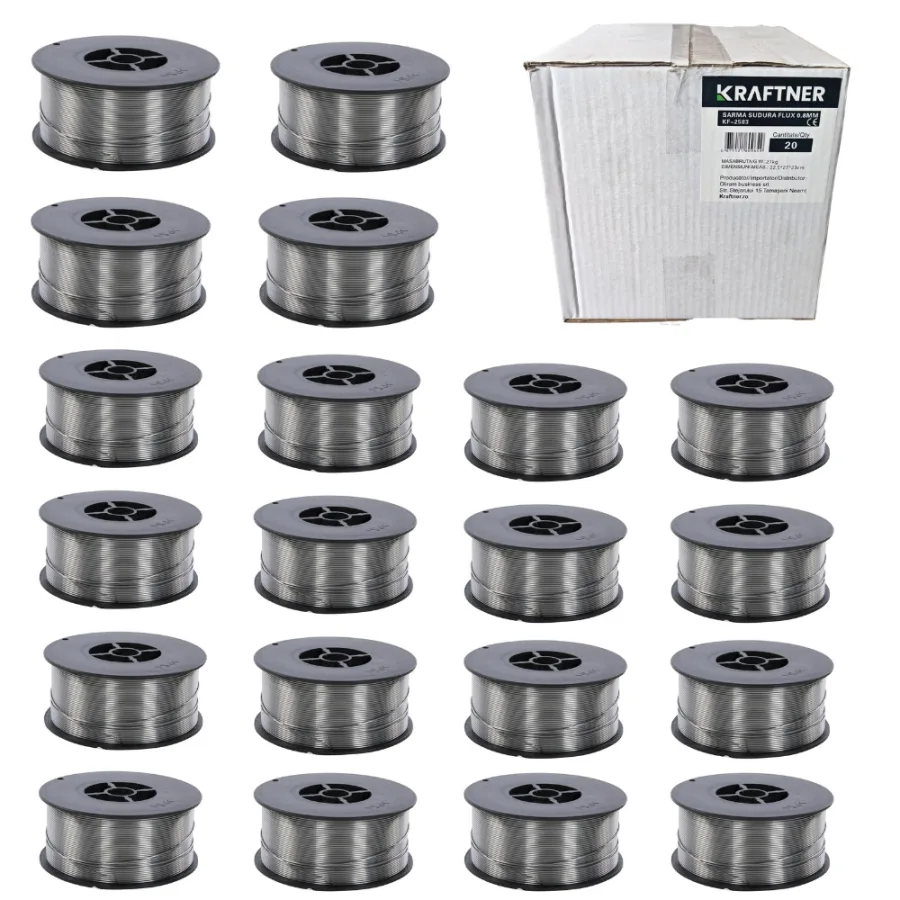 x20 buc SET Sarma de sudura FLUX 1.0mm, 1kg, MIG-MAG, cu sau fara gaz, KRAFTNER KF-7358-x20