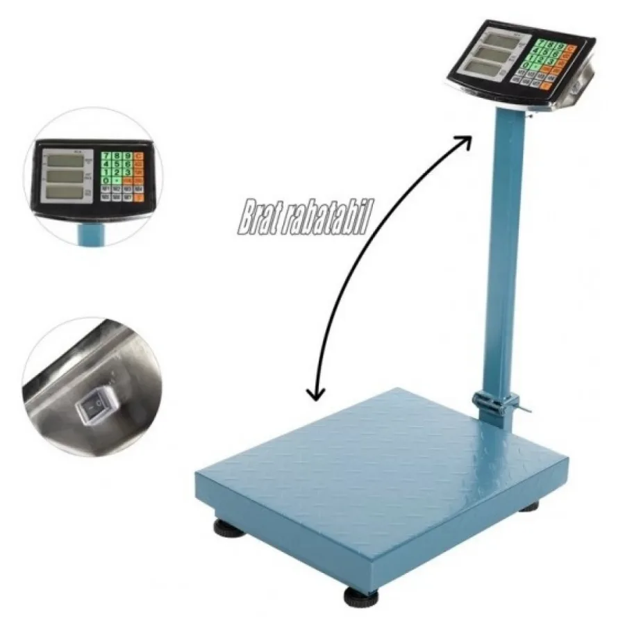 Cantar electronic 350 kg cu brat rabatabil, platforma 40x50 cm, Lider MX413