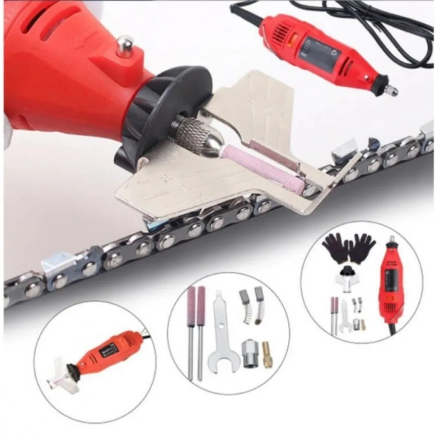 Dispozitiv electric portabil ascutit lant drujba 12V, 130W, 3000 rpm, 3 pietre 4 / 4,8 / 5,5 mm – CRAFT-TEC – MX602