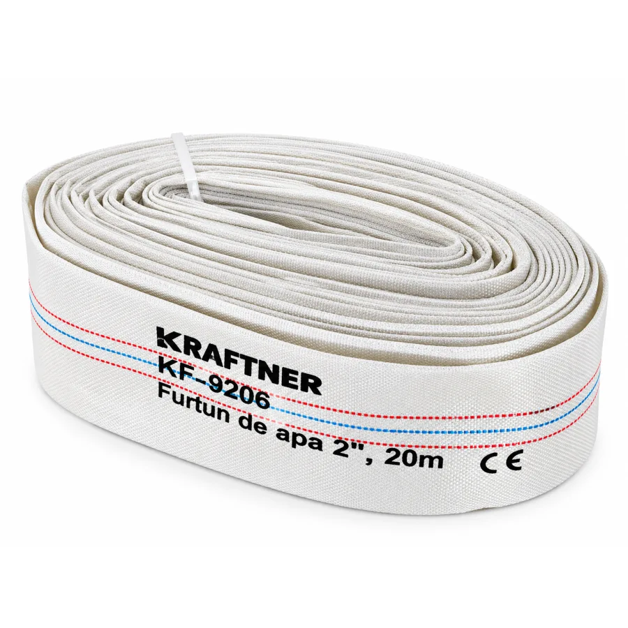 Furtun de apa 2", 20 m, pentru motopompe si pompe de apa, KRAFTNER KF-9206