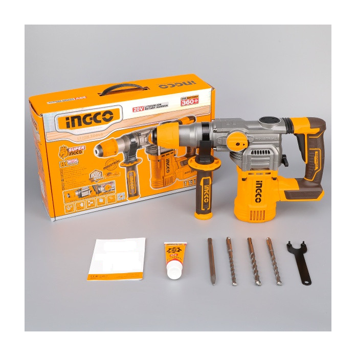 Ciocan rotopercutor 4.5J, 930rpm, 4400bpm, 20V Brushless Fara Acumulator Ingco CRHLI20288 — imaginea 10