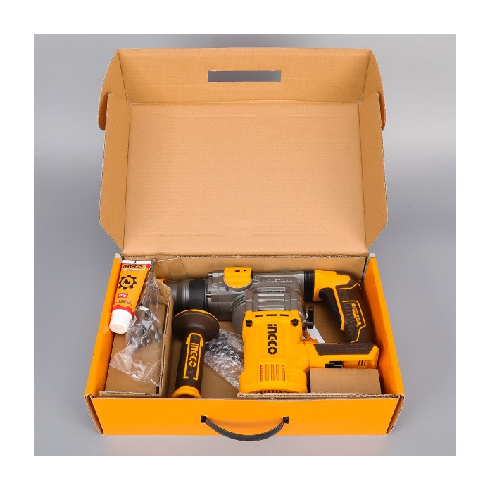 Ciocan rotopercutor 4.5J, 930rpm, 4400bpm, 20V Brushless Fara Acumulator Ingco CRHLI20288 — imaginea 11