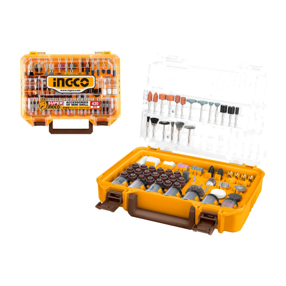 Set trusa Accesorii Biax 420buc pentru gravat Ingco AKMG4208