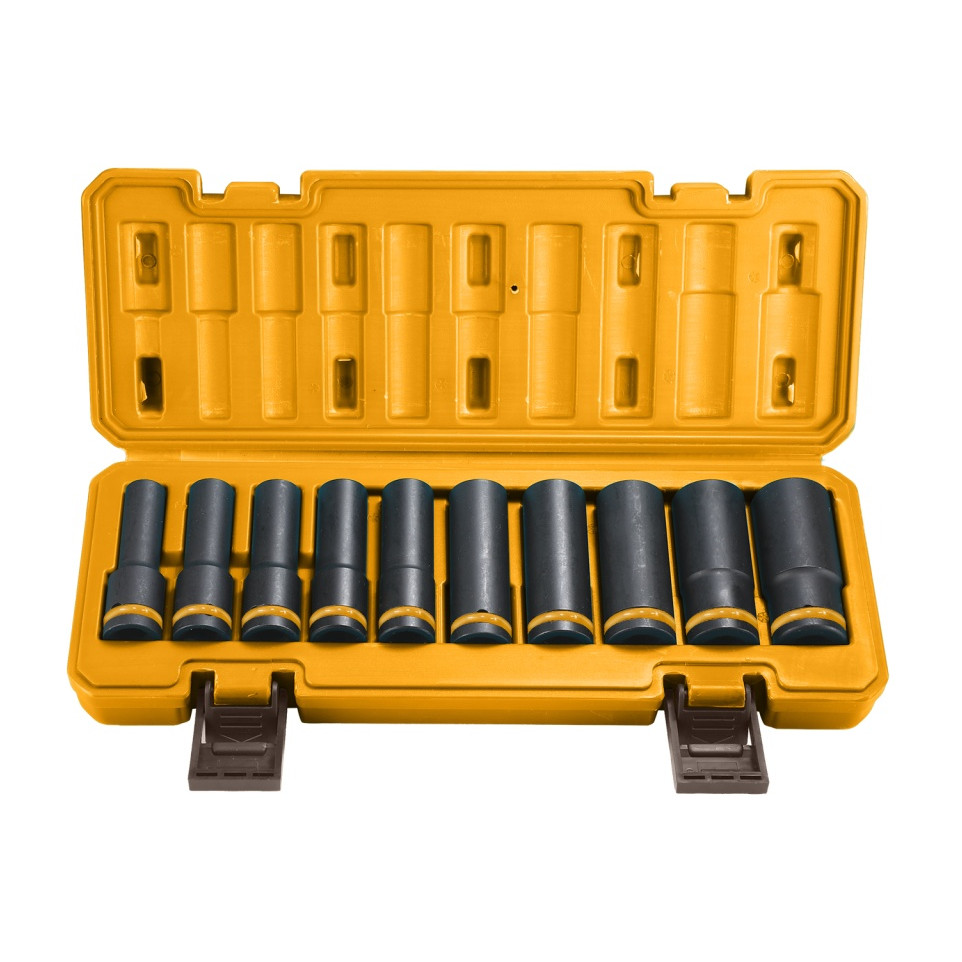 Trusa Chei Tubulare Lungi IMPACT 1/2 10 buc, 10-24mm, Ingco HKISSD12102L