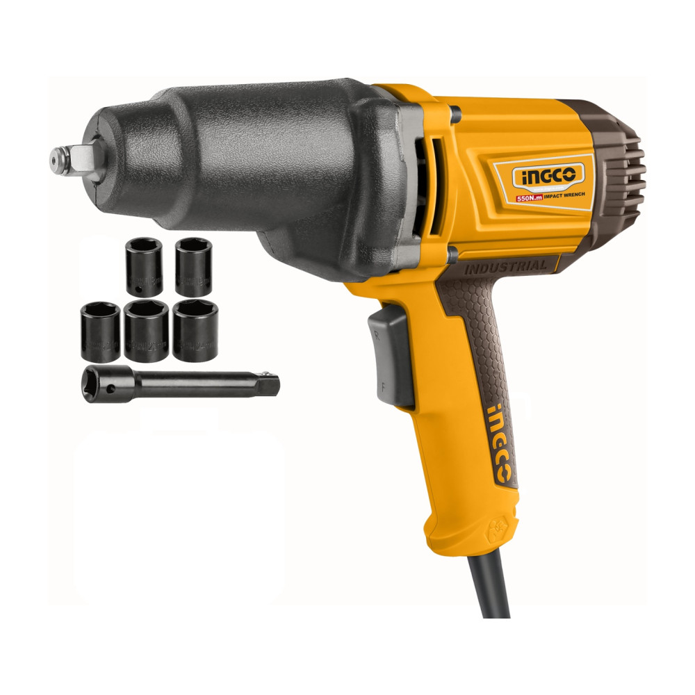 Pistol cu impact electric 1050W 1/2 520nm + Tubulare Ingco IW10508