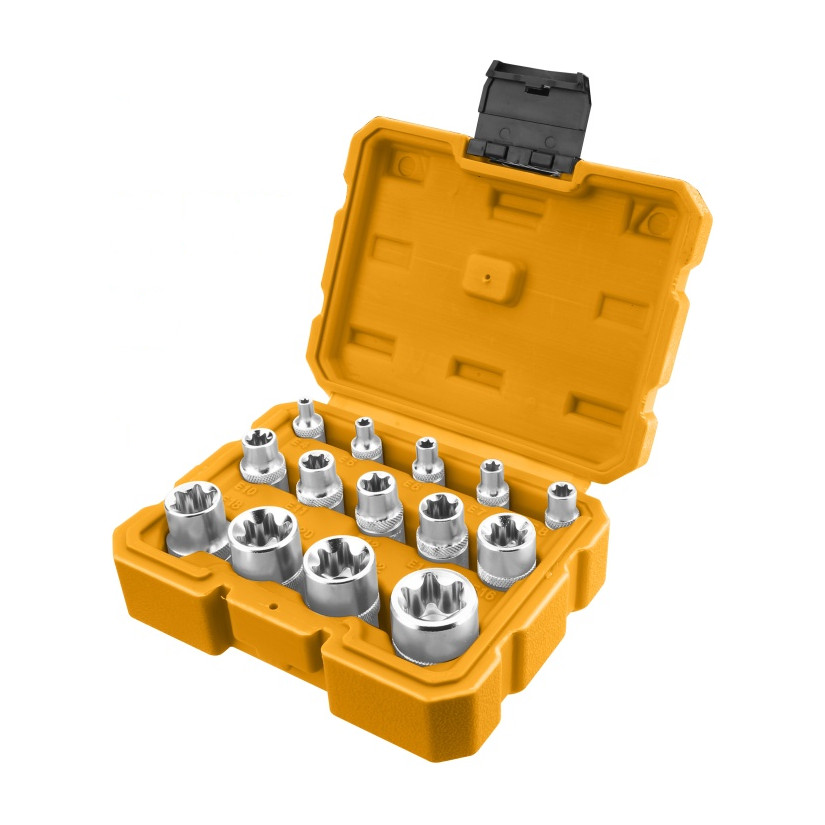 Trusă Chei Tubulare Stea CR‑V 14 bucăți – INGCO HKTETS0114