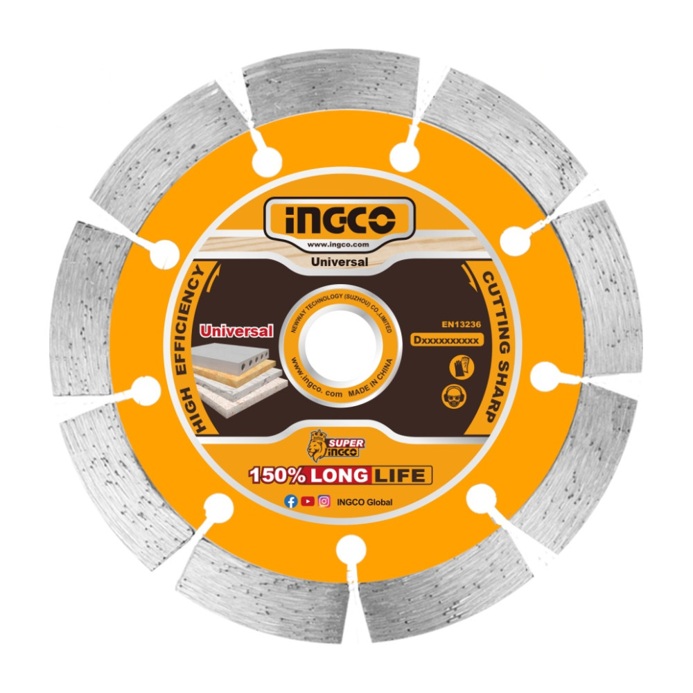 Disc Diamantat Segmentat 130mm Compatibil cu WLC30001, Ingco DMD011301