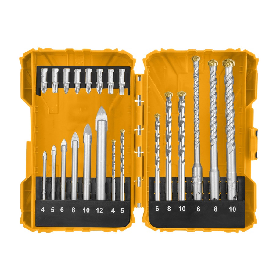 Set Burghie + Bit 22pcs, sticla, ceramice, beton Ingco AKDL12201