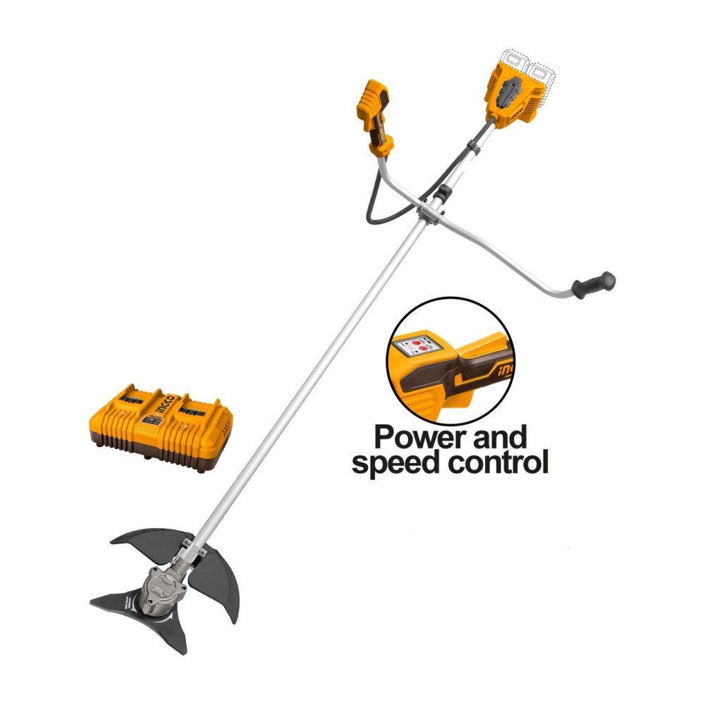 Motocoasa trimmer electric 40V cu 2 acumulatori 4Ah, Ingco CSTLI202522