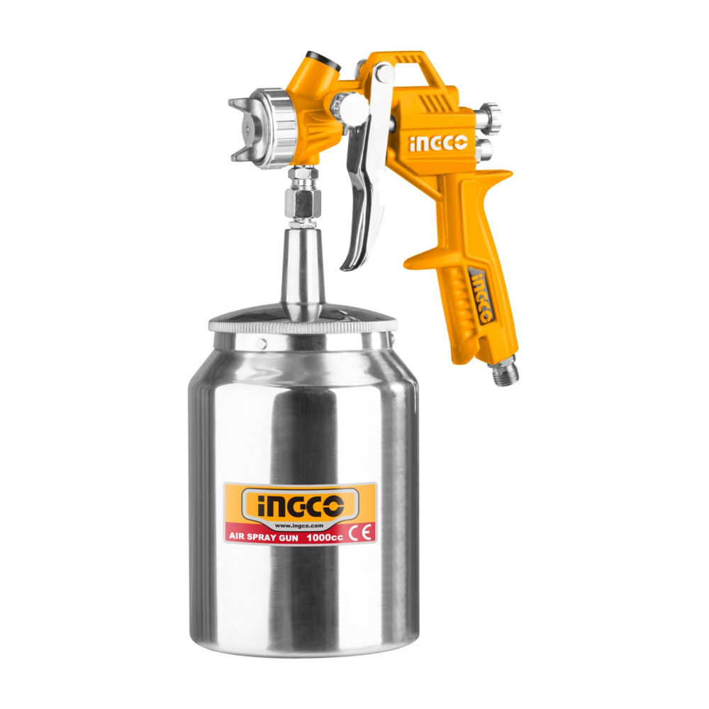 Pistol de Vopsit cu aer Vas Metal Jos 1000 ml, Ingco ASG3101