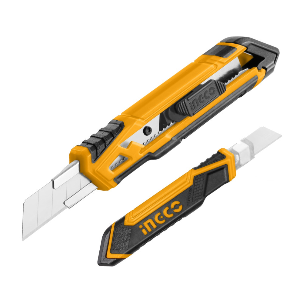 Cutter Plastic cu Maner Cauciuc INGCO HKNS16518 – Precizie si Confort pentru Utilizari Diverse
