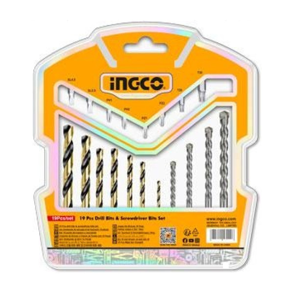 Burghie Metal Beton si Bits Set 19buc INGCO AKSDB1901