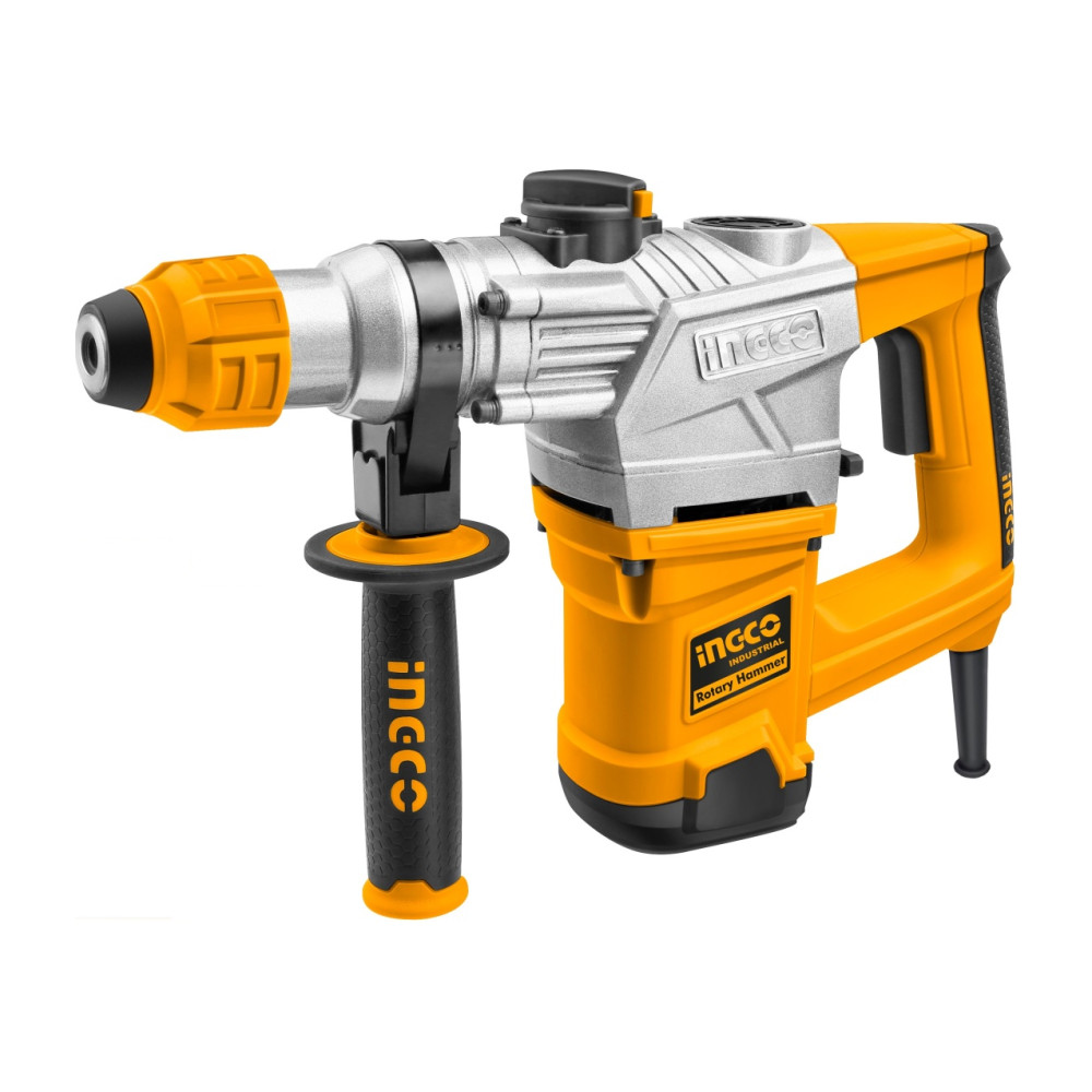 Ciocan rotopercutor 1250W, 5J, 850rpm, 3800bpm, SDS Plus, cu 3 burghie si 2 dalți, INGCO RH12008