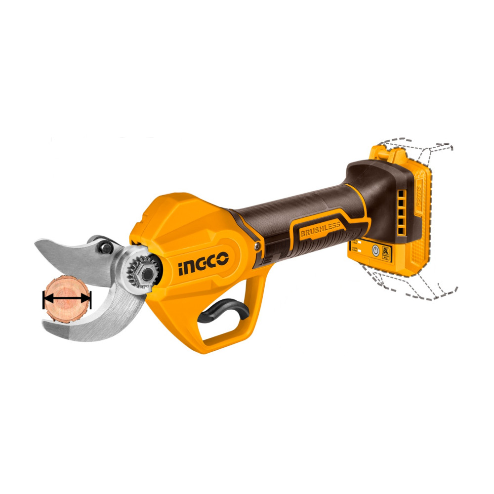 Foarfeca electrica 20V, 30mm, motor brushless, profesional cu 1 Acumulator și valita transport INGCO CSSLI203083