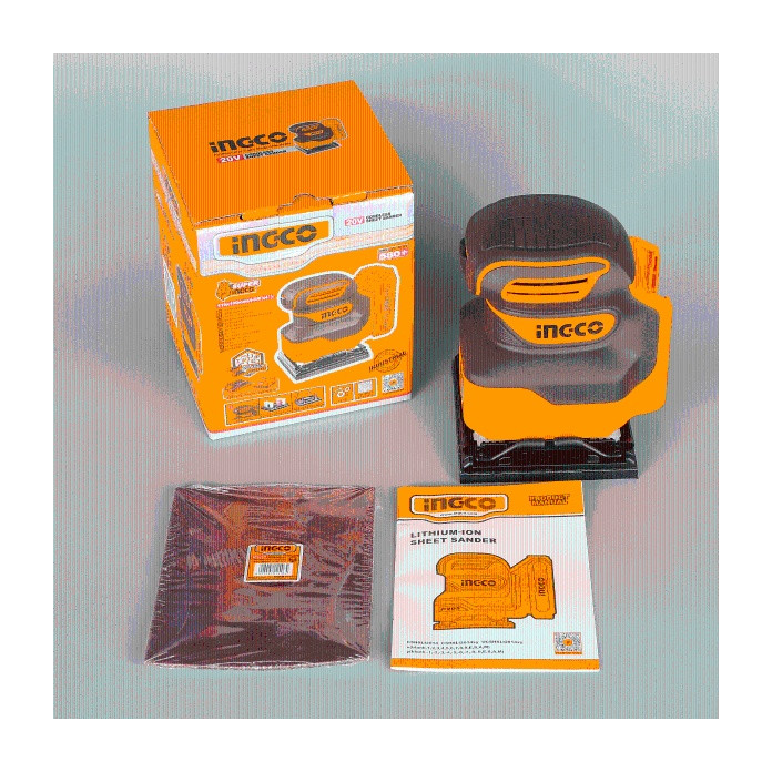 Slefuitor masina de slefuit cu vibratii 20V, 110x100mm, fara acumulator INGCO CSHSLI2014 - Imagine 11