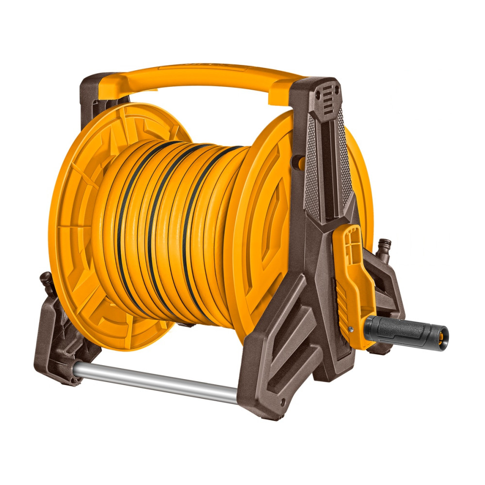 Suport cu Furtun 20m 1/2", cu duza si accesorii, INGCO HHR20124