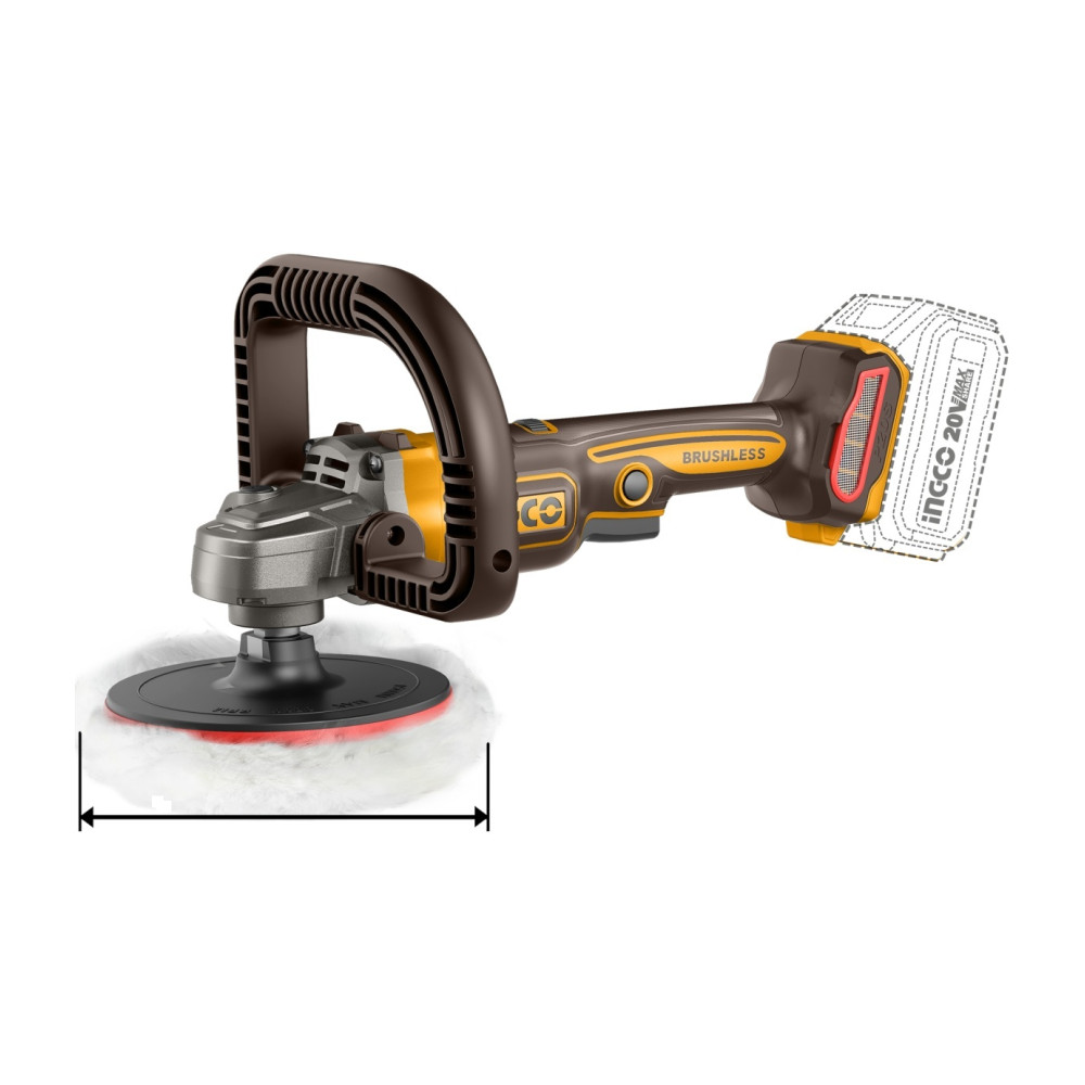 Flex Unghiular 20V Brushless Polish 180mm 400-2500rpm Filet M14 Control Viteza Variabila APLI2018…