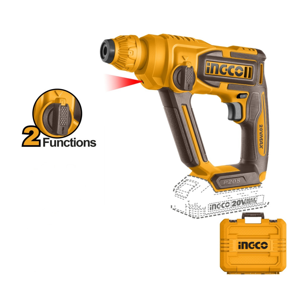 Ciocan Rotopercutor 20V INGCO CRHLI201681E, SDS Plus, 1.5J, 0-850 rpm, 0-5100 bpm, capacitate…