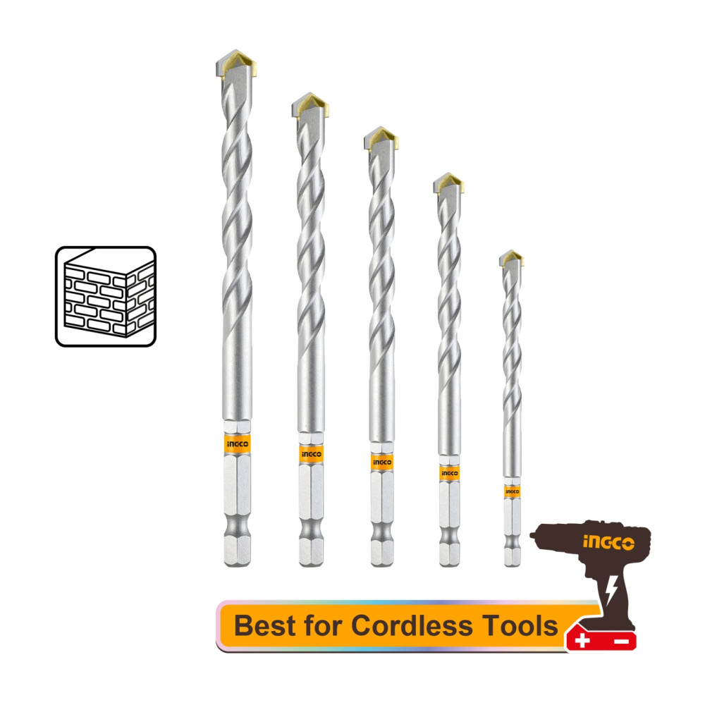 Set Burghie Beton 5 buc AKDB6055 – 4-10mm, Lungime 85-120mm, Burghie Zidarie pentru Beton, Caramida si BCA