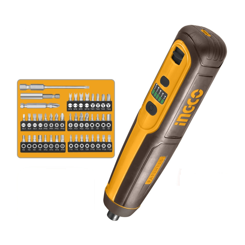 Surubelnita Electrica 4V 5Nm Set 43 Piese CSDLI04062 – surubelnita electrica compacta cu biti multipli, LED si incarcare USB-C