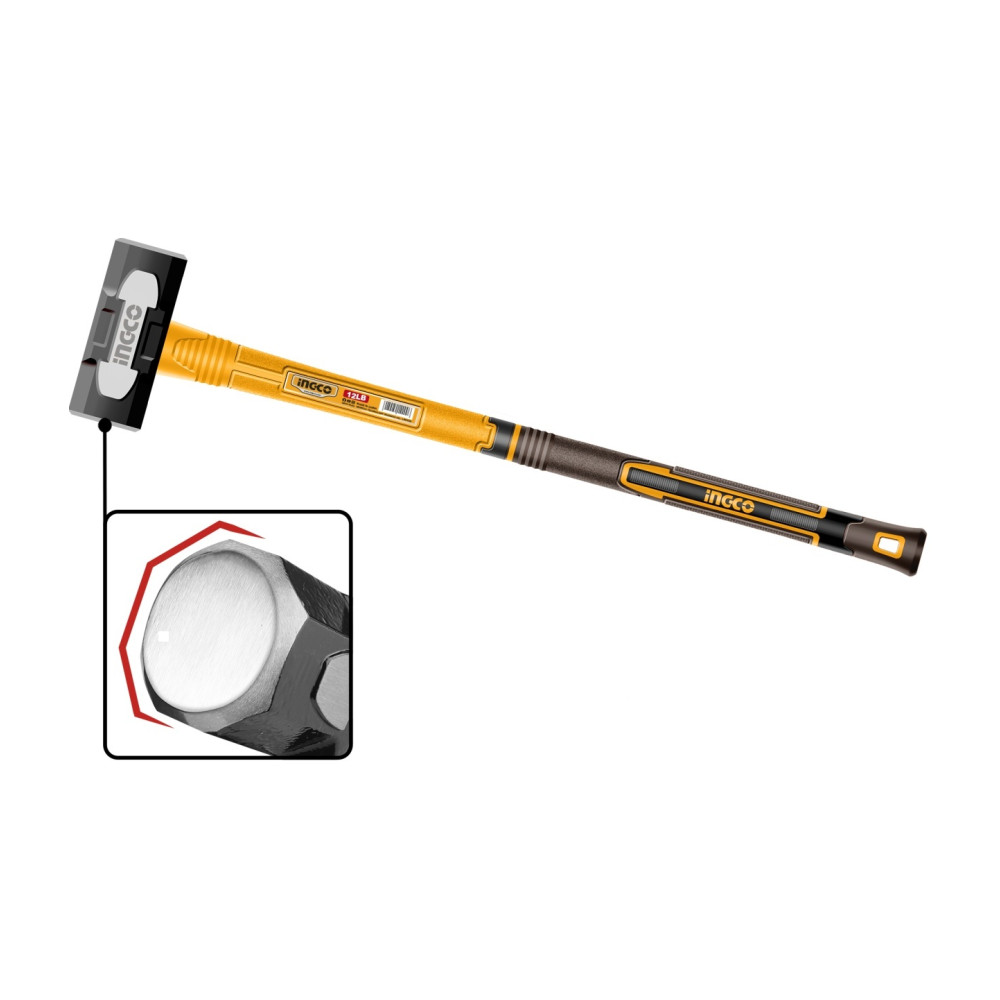 Baros 4.5kg Maner de Fibra HSM81498 – baros profesional cu cap otel carbon forjat si maner fibra de sticla rezistent