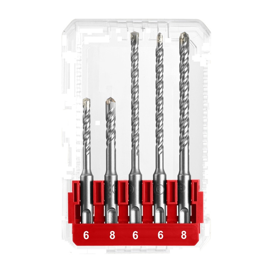 Set Burghie SDS Plus Beton 9 buc AKDL30906 – 6-16mm, 110-160mm, Burghie pentru Rotopercutor, Zidarie si Beton