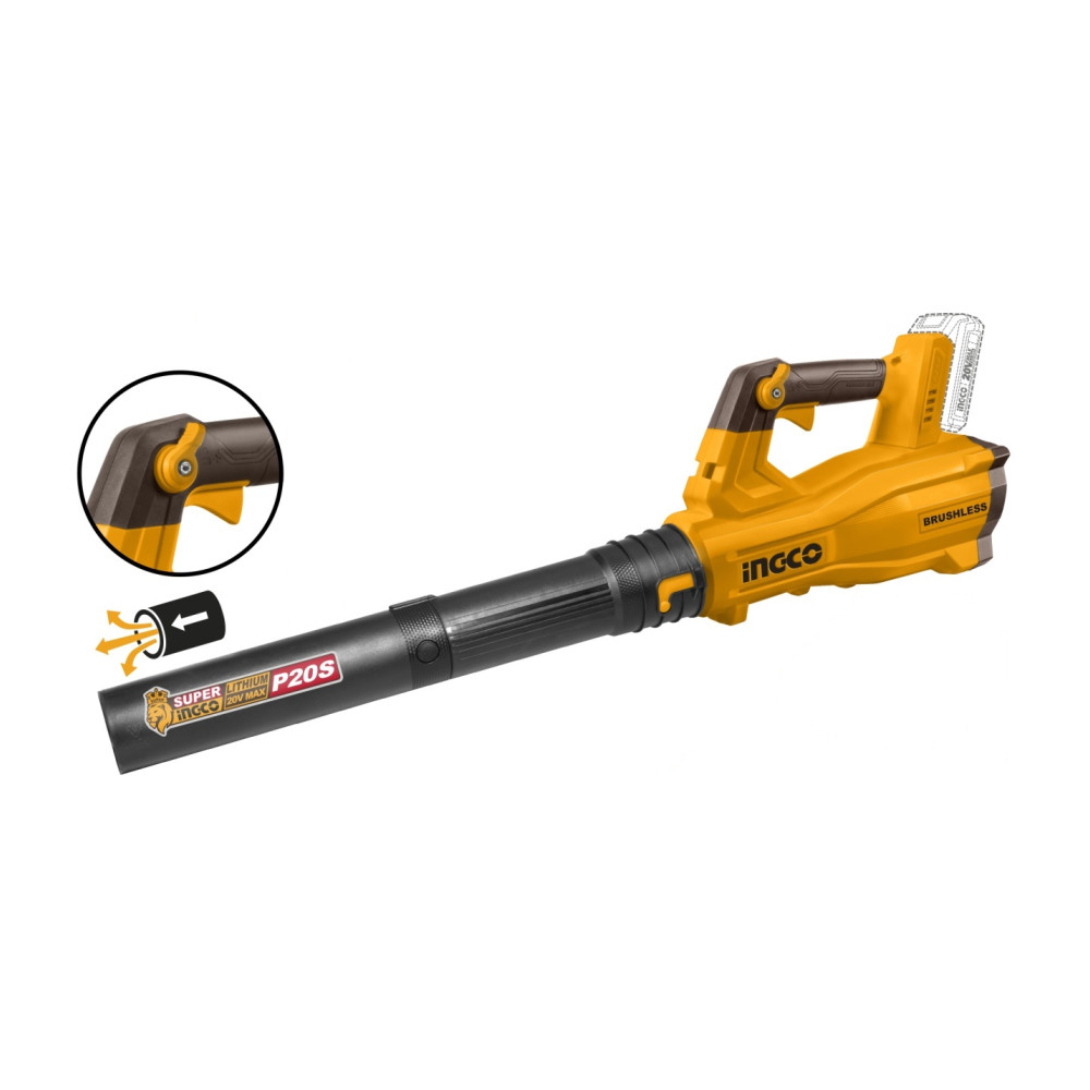 Suflanta Frunze 20V CABLI20428E – Motor Brushless, 0-18500 rpm, 144 km/h, 2 Acumulatori 2.0Ah, Turatie Reglabila