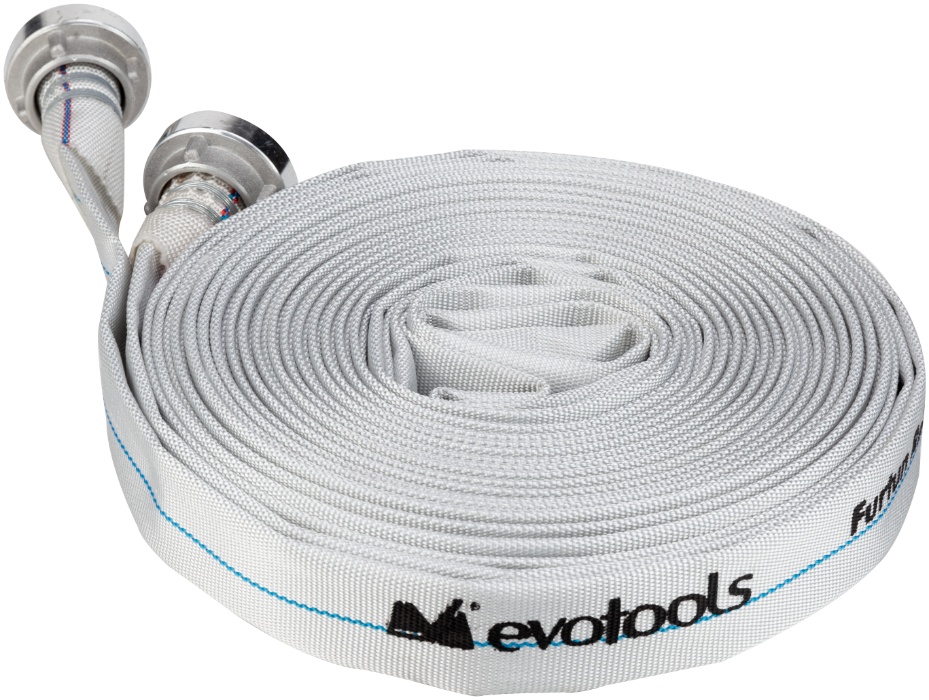 Kit Furtun Pompier 1 1/2'' inch toli, 20m, cu racord Flat Textil Evotools 681757