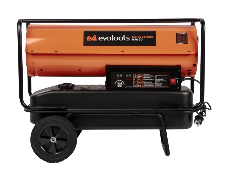 Tun de caldura pe motorina 30kW, rezervor 32L, cu termostat si display digital, Evotools MFA 682829