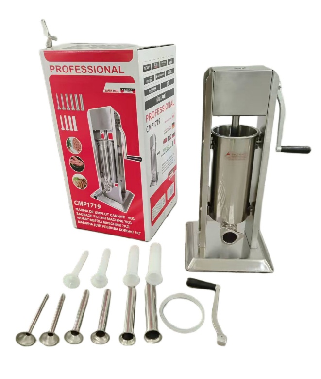 Masina de umplut carnati profesionala FULL-INOX, 7KG, 6 palnii inox Campion CMP1719