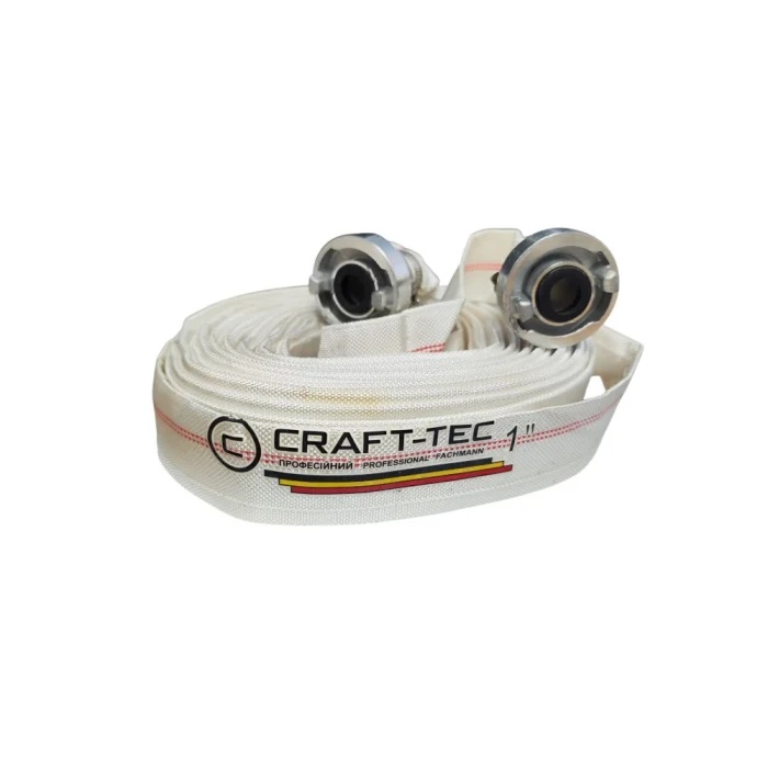 FURTUN POMPIER / FURTUN REFULARE APA CU CUPLE 2'' 20M 8 BARI, ALB, PENTRU MOTOPOMPA SI IRIGATII, CRAFT-TEC AQUAMASTER MX1218