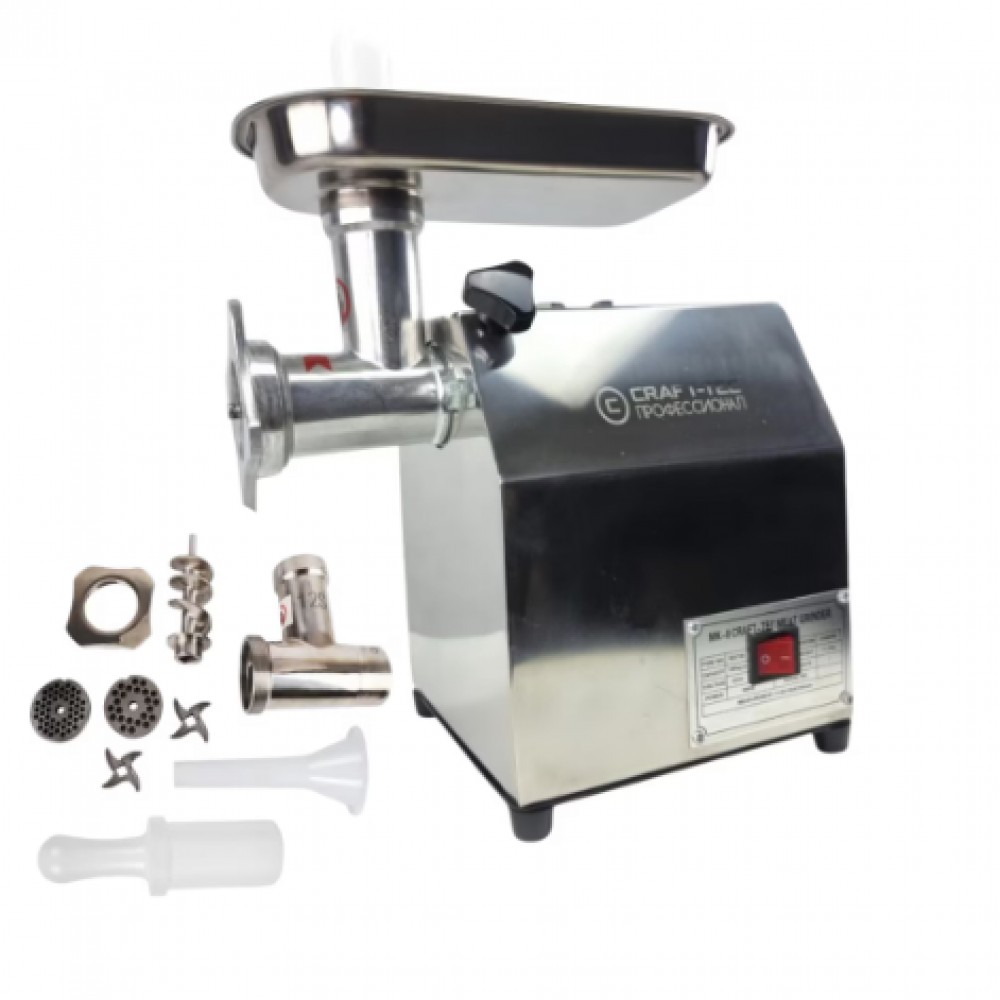 Masina tocat carne electrica inox 4000W, 250 kg/ora, site 5 si 8 mm, palnie carnati – CRAFT-TEC MK-12 MX710