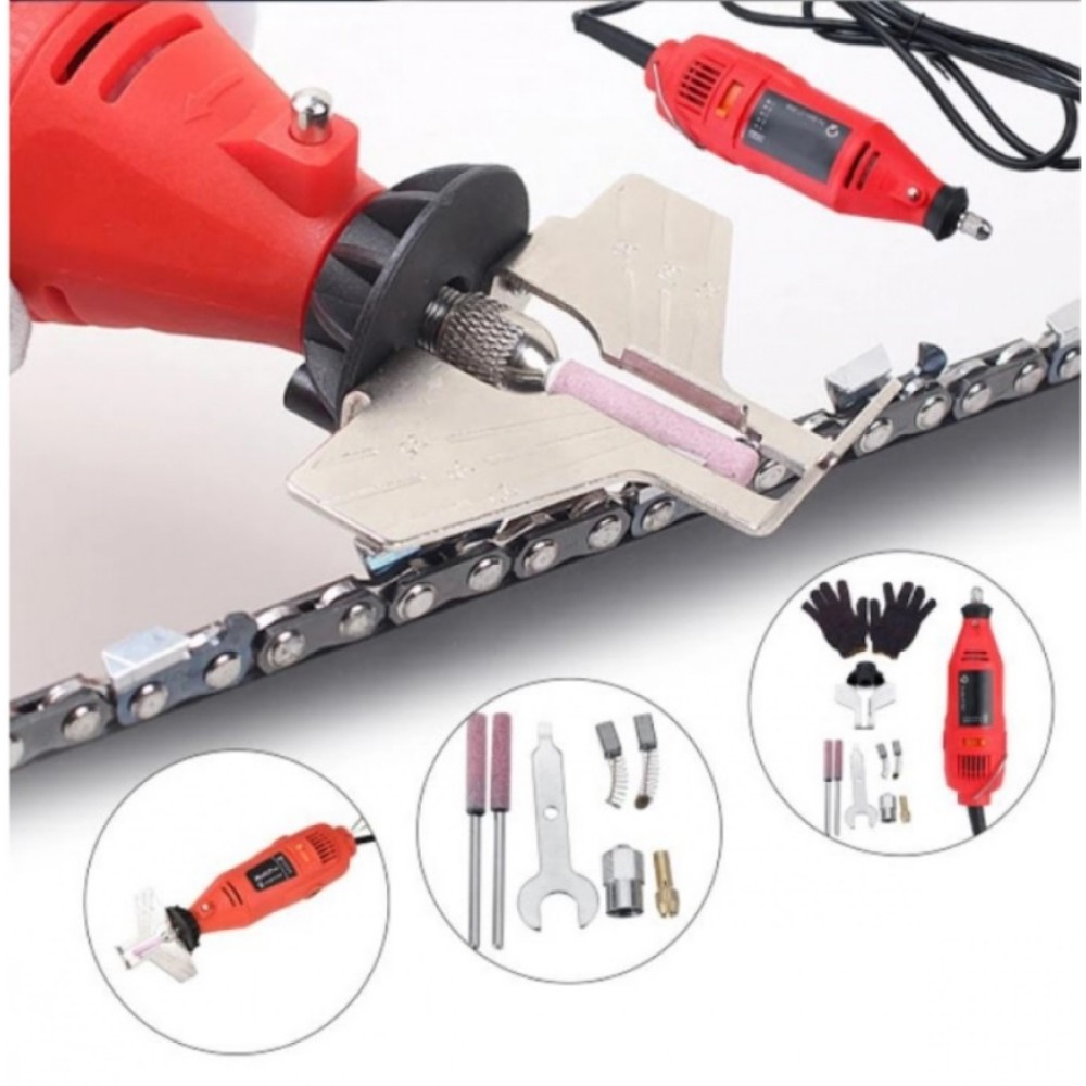 Dispozitiv electric portabil ascutit lant drujba 12V, 130W, 3000 rpm, 3 pietre 4 / 4,8 / 5,5 mm – CRAFT-TEC – MX602