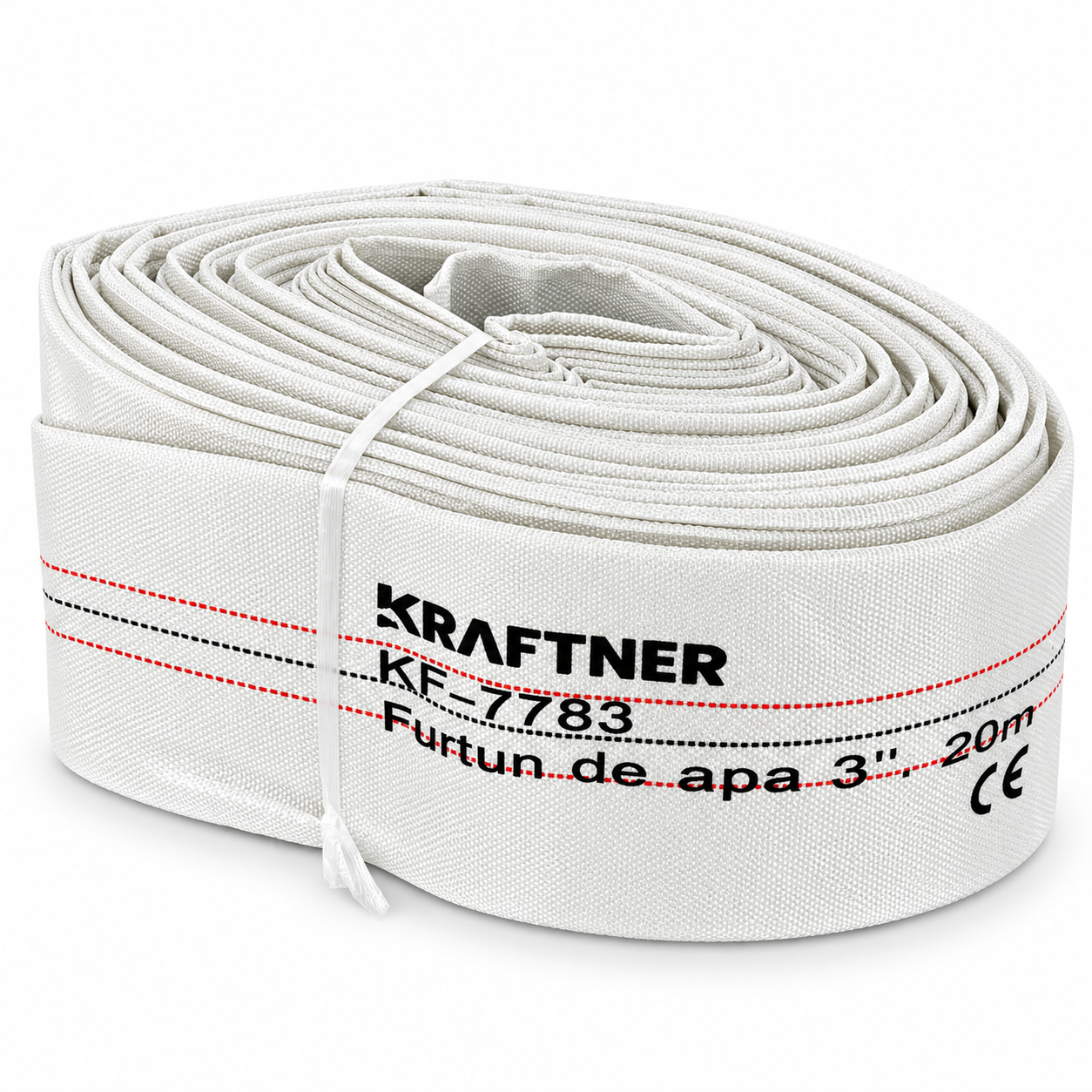 Furtun de apa 3", 20 m, pentru motopompe si pompe de apa, KRAFTNER KF-7783